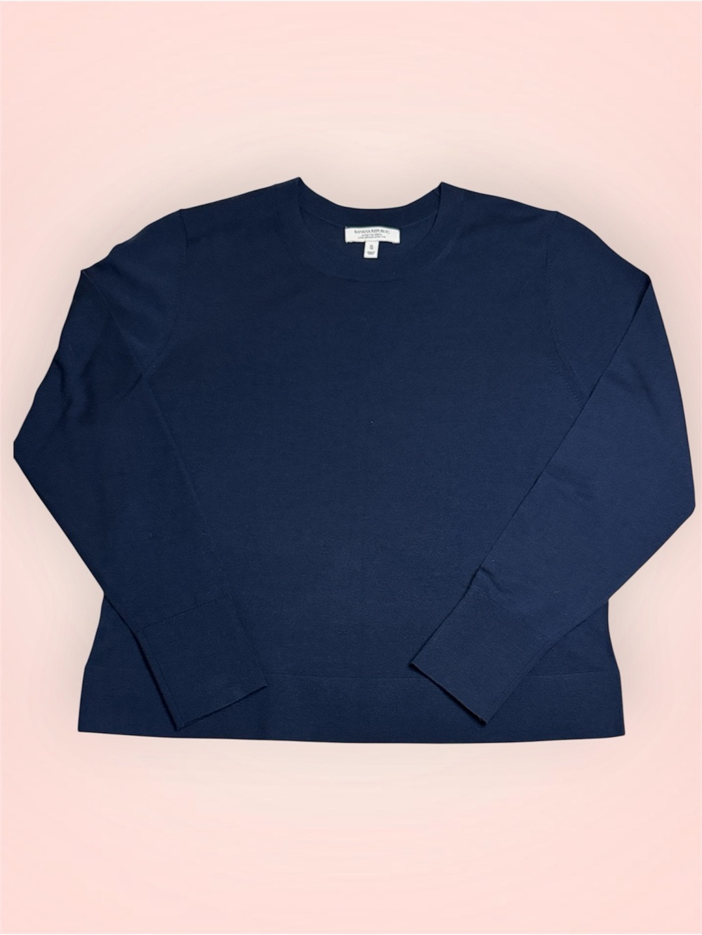 Banana Republic 100% Extra Fine Merino Wool Women's Sweater Navy Blue XL